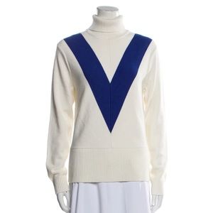NWT Tory Burch Sport Performance Merino Turtleneck Chevron Sweater